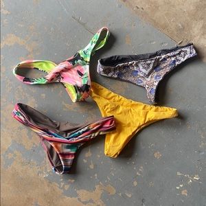 Four bikini bottoms - all cheeky & size s/m